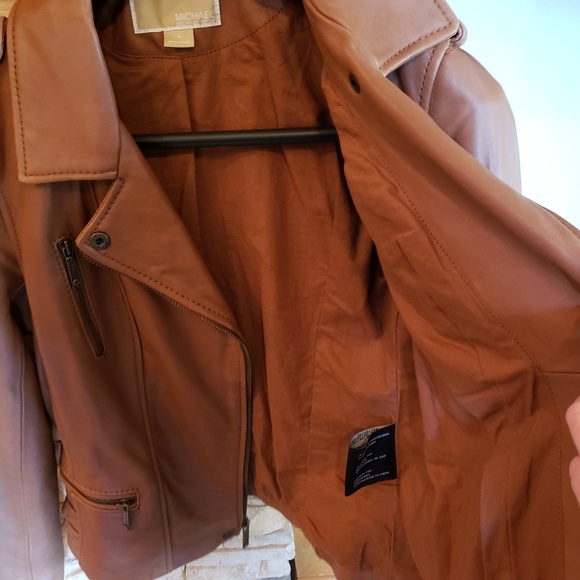 Cognac Leather Michael Kors Jacket - MAKE OFFER!!! - Picture 3 of 4